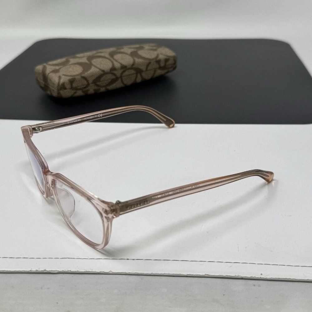 COACH HC6139U 5556 Transparent Pink Rectangle Women's 53 mm Eyeglasses - Picture 8 of 14